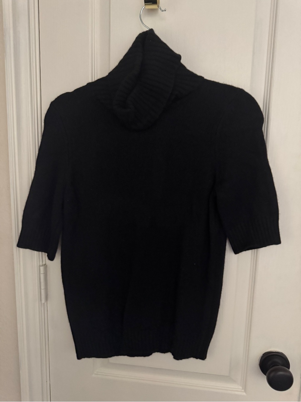 Anthropologie Black Short-Sleeve Turtleneck Sweater